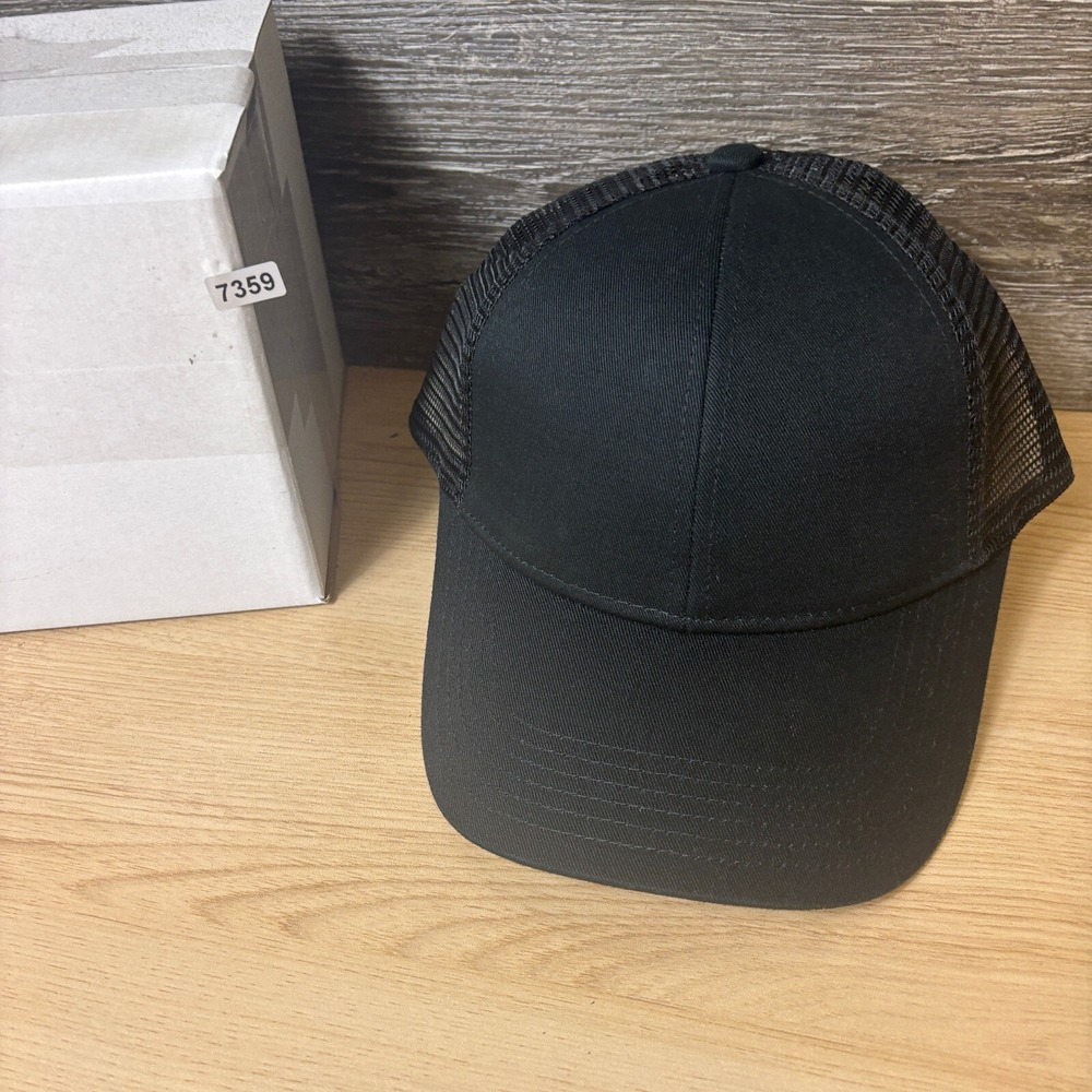 Port Authority Hat Cap Strap Back Black Blank Mesh Back Adjustable - Picture 9 of 9